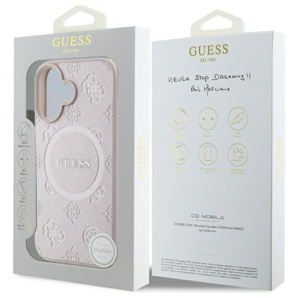 iTok webáruház - Guess Guess Saffiano Peony Classic Logo MagSafe iPhone 16 Case (rózsaszín) 8 Guess Saffiano Peony Classic Logo MagSafe iPhone 16 Case (rózsaszín)