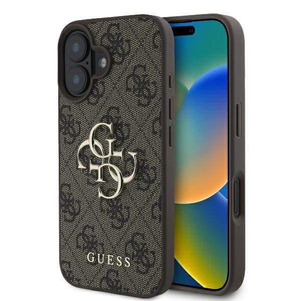 iTok webáruház - Guess Guess 4G Big Logo tok iPhone 16-hoz (barna) 1 Guess 4G Big Logo Case for iPhone 16 (barna)