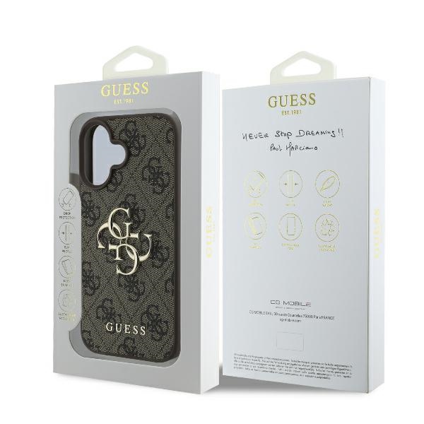 iTok webáruház - Guess Guess 4G Big Logo tok iPhone 16-hoz (barna) 8 Guess 4G Big Logo Case for iPhone 16 (barna)