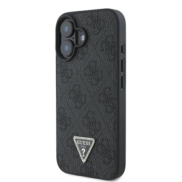 iTok webáruház - Guess Guess Crossbody 4G Metal Logo tok iPhone 16 készülékhez (fekete) 2 Guess Leather Metal Logo Strass Crossbody Case for iPhone 16 (fekete)