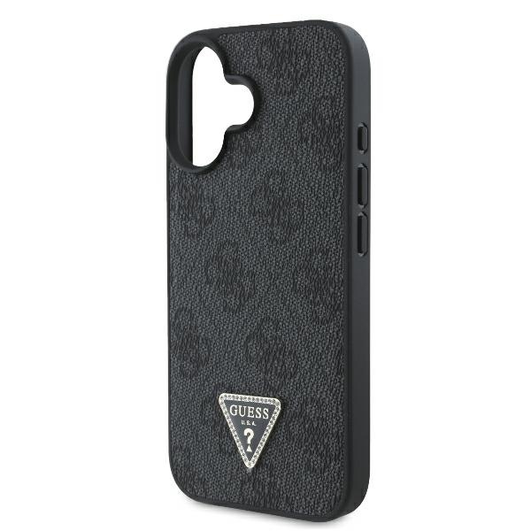iTok webáruház - Guess Guess Crossbody 4G Metal Logo tok iPhone 16 készülékhez (fekete) 6 Guess Leather Metal Logo Strass Crossbody Case for iPhone 16 (fekete)