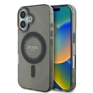 Guess IML Rhinestones MagSafe iPhone 16 tok (fekete)