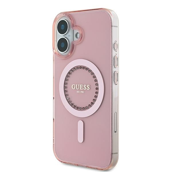 iTok webáruház - Guess Guess IML Rhinestones MagSafe tok iPhone 16-hoz (rózsaszín) 2 Guess IML Rhinestones MagSafe iPhone 16 Case (rózsaszín)