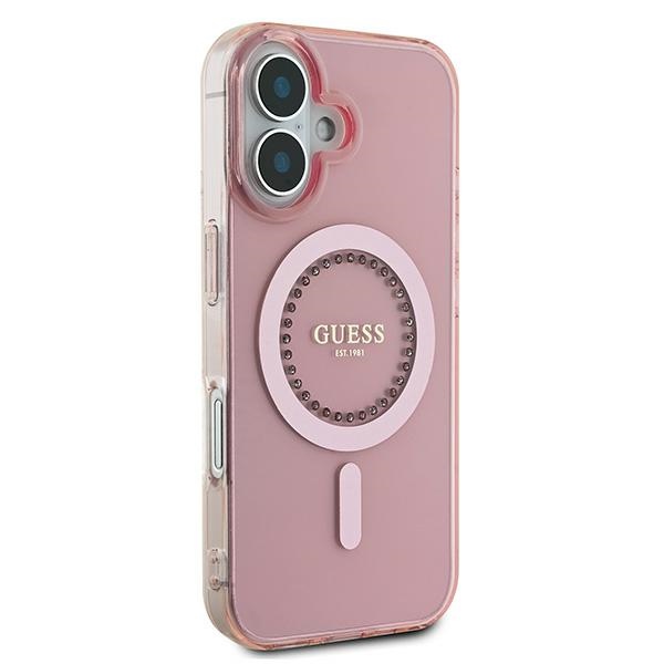 iTok webáruház - Guess Guess IML Rhinestones MagSafe tok iPhone 16-hoz (rózsaszín) 4 Guess IML Rhinestones MagSafe iPhone 16 Case (rózsaszín)