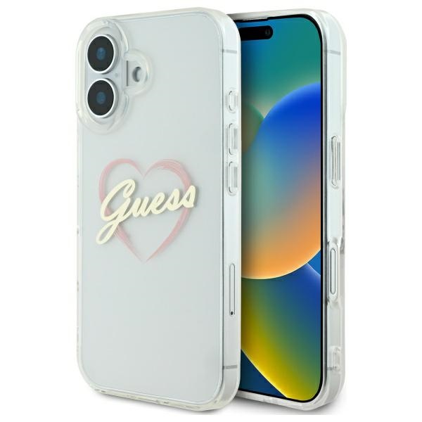 iTok webáruház - Guess Guess IML Heart iPhone 16 tok (átlátszó) 1 Guess IML Heart iPhone 16 Case (átlátszó)