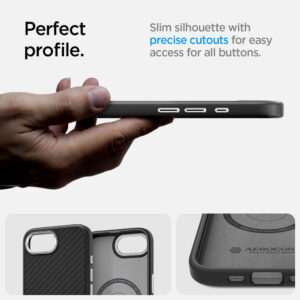 Spigen Enzo Aramid MagSafe tok iPhone 16e / 17e készülékhez (fekete)