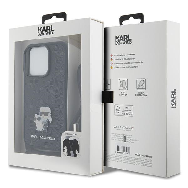 iTok webáruház - Karl Lagerfeld Karl Lagerfeld Crossbody Saffiano Metal Pin Karl & Choupette tok iPhone 15 Pro készülékhez (fekete) 7 Karl Lagerfeld Crossbody Saffiano Metal Pin Karl & Choupette case for iPhone 15 Pro (fekete)
