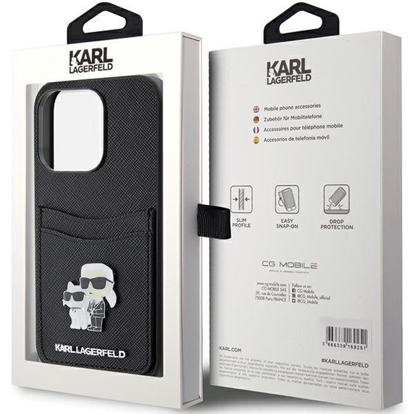 iTok webáruház - Karl Lagerfeld Karl Lagerfeld Saffiano Cardslot Karl&Choupette Metal Pin tok iPhone 15 Pro (fekete) 8 Karl Lagerfeld Saffiano Cardslot Karl&Choupette Metal Pin case for iPhone 15 Pro (fekete)