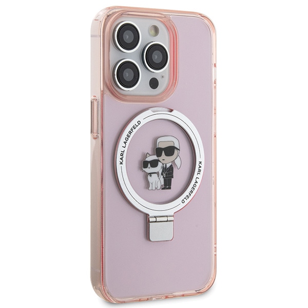 iTok webáruház - Karl Lagerfeld Karl Lagerfeld KLHMP15LHMRSKCP iPhone 15 Pro 6,1 hüvelykes tok Ring Stand Karl & Choupette MagSafe – rózsaszín 4 Karl Lagerfeld KLHMP15LHMRSKCP iPhone 15 Pro 6.1" pink/pink hardcase Ring Stand Karl&Choupette MagSafe