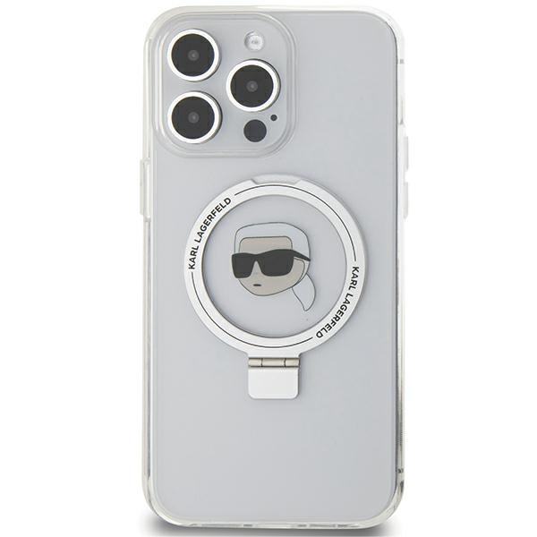 iTok webáruház - Karl Lagerfeld Karl Lagerfeld KLHMP15LHMRSKHH iPhone 15 Pro 6,1 hüvelykes fehér tok Ring Stand Karl Head MagSafe 3 Karl Lagerfeld KLHMP15LHMRSKHH iPhone 15 Pro 6.1" white/white hardcase Ring Stand Karl Head MagSafe