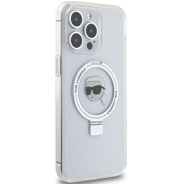 iTok webáruház - Karl Lagerfeld Karl Lagerfeld KLHMP15LHMRSKHH iPhone 15 Pro 6,1 hüvelykes fehér tok Ring Stand Karl Head MagSafe 4 Karl Lagerfeld KLHMP15LHMRSKHH iPhone 15 Pro 6.1" white/white hardcase Ring Stand Karl Head MagSafe
