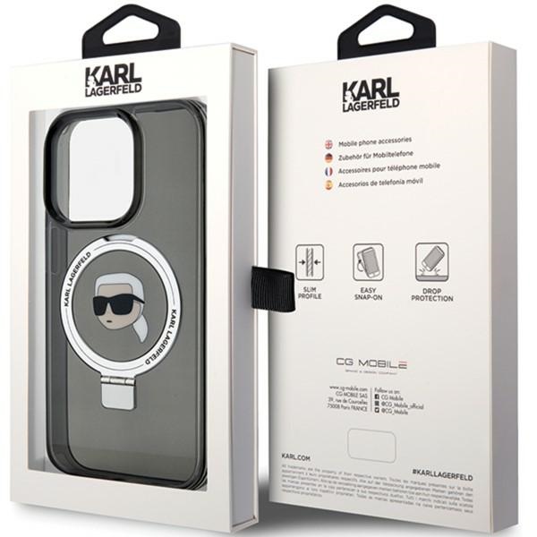 iTok webáruház - Karl Lagerfeld Karl Lagerfeld KLHMP15LHMRSKHK Ring Stand Karl Head MagSafe tok iPhone 15 Pro 6,1 hüvelykes készülékhez, fekete 8 Karl Lagerfeld KLHMP15LHMRSKHK iPhone 15 Pro 6.1" black/black hardcase Ring Stand Karl Head MagSafe