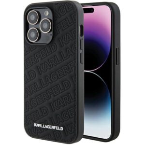 Karl Lagerfeld Quilted K Pattern tok iPhone 15 Pro készülékhez (fekete)