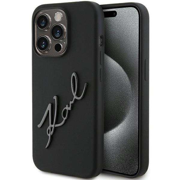 iTok webáruház - Karl Lagerfeld Karl Lagerfeld Silicone Karl Script tok iPhone 15 Pro készülékhez (fekete) 1 Karl Lagerfeld Silicone Karl Script case for iPhone 15 Pro (fekete)