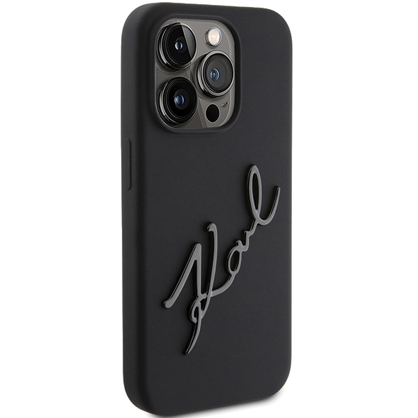 iTok webáruház - Karl Lagerfeld Karl Lagerfeld Silicone Karl Script tok iPhone 15 Pro készülékhez (fekete) 4 Karl Lagerfeld Silicone Karl Script case for iPhone 15 Pro (fekete)