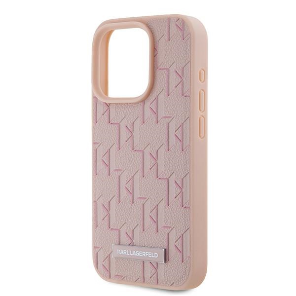 iTok webáruház - Karl Lagerfeld Karl Lagerfeld Leather Monogram Metal Logo tok iPhone 15 Pro készülékhez (rózsaszín) 6 Karl Lagerfeld Leather Monogram Metal Logo case for iPhone 15 Pro (rózsaszín)