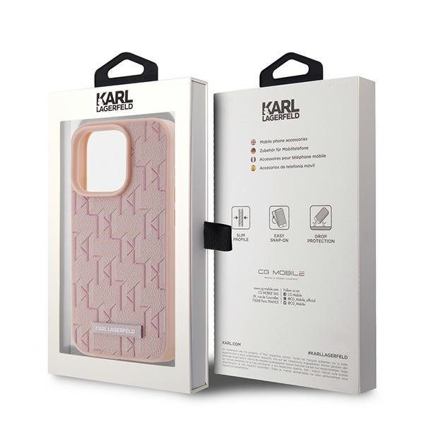 iTok webáruház - Karl Lagerfeld Karl Lagerfeld Leather Monogram Metal Logo tok iPhone 15 Pro készülékhez (rózsaszín) 8 Karl Lagerfeld Leather Monogram Metal Logo case for iPhone 15 Pro (rózsaszín)