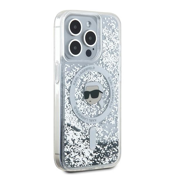 iTok webáruház - Karl Lagerfeld Karl Lagerfeld Liquid Glitter Karl Head MagSafe tok iPhone 15 Pro készülékhez (átlátszó) 4 Karl Lagerfeld Liquid Glitter Karl Head MagSafe case for iPhone 15 Pro (átlátszó)