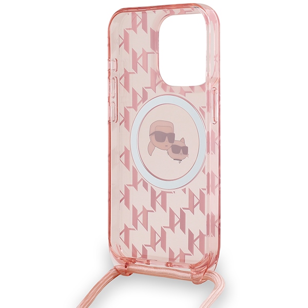 iTok webáruház - Karl Lagerfeld Karl Lagerfeld IML Crossbody Monogram Karl & Choupette Head MagSafe tok iPhone 15 Pro készülékhez (rózsaszín) 6 Karl Lagerfeld IML Crossbody Monogram Karl & Choupette Head MagSafe case for iPhone 15 Pro (rózsaszín)