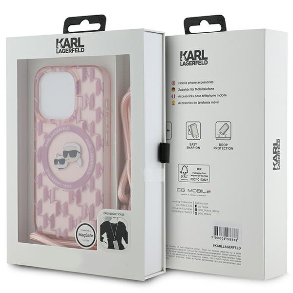 iTok webáruház - Karl Lagerfeld Karl Lagerfeld IML Crossbody Monogram Karl & Choupette Head MagSafe tok iPhone 15 Pro készülékhez (rózsaszín) 7 Karl Lagerfeld IML Crossbody Monogram Karl & Choupette Head MagSafe case for iPhone 15 Pro (rózsaszín)