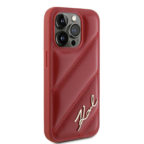 iTok webáruház - Karl Lagerfeld Karl Lagerfeld Diagonal Quilted Script tok iPhone 15 Pro készülékhez (piros) 4 Karl Lagerfeld Diagonal Quilted Script case for iPhone 15 Pro (piros)
