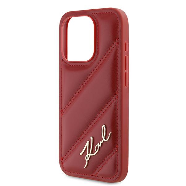 iTok webáruház - Karl Lagerfeld Karl Lagerfeld Diagonal Quilted Script tok iPhone 15 Pro készülékhez (piros) 6 Karl Lagerfeld Diagonal Quilted Script case for iPhone 15 Pro (piros)