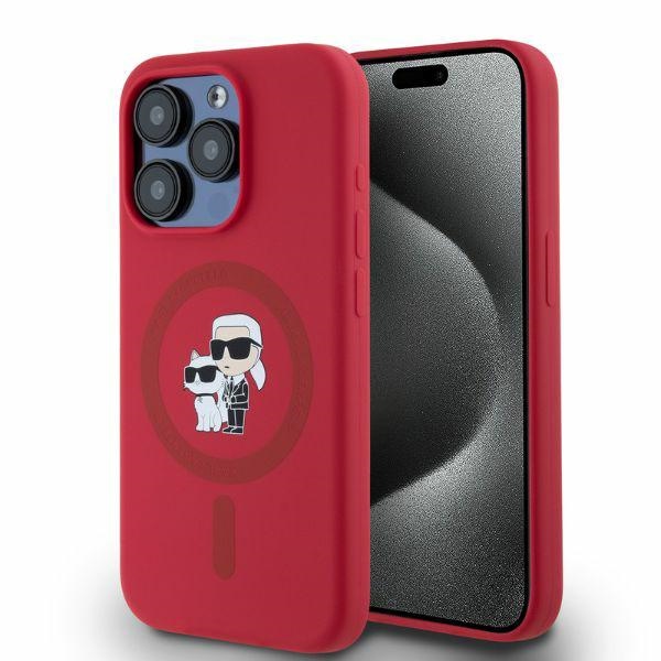 iTok webáruház - Karl Lagerfeld Karl Lagerfeld Silicone Karl&Choupette Heads Ring MagSafe tok iPhone 15 Pro készülékhez (piros) 1 Karl Lagerfeld Silicone Karl&Choupette Heads Ring MagSafe Case for iPhone 15 Pro (piros)