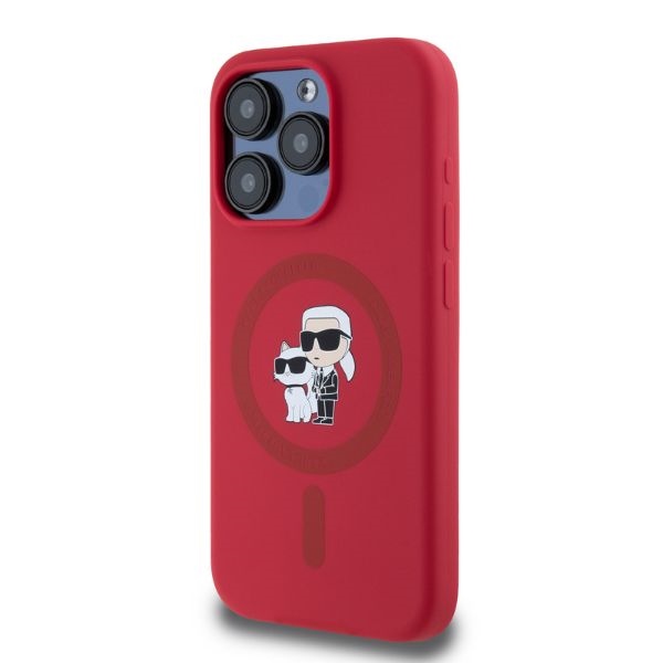 iTok webáruház - Karl Lagerfeld Karl Lagerfeld Silicone Karl&Choupette Heads Ring MagSafe tok iPhone 15 Pro készülékhez (piros) 2 Karl Lagerfeld Silicone Karl&Choupette Heads Ring MagSafe Case for iPhone 15 Pro (piros)