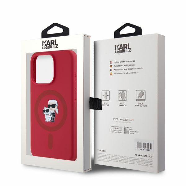 iTok webáruház - Karl Lagerfeld Karl Lagerfeld Silicone Karl&Choupette Heads Ring MagSafe tok iPhone 15 Pro készülékhez (piros) 4 Karl Lagerfeld Silicone Karl&Choupette Heads Ring MagSafe Case for iPhone 15 Pro (piros)