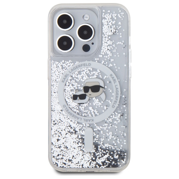 iTok webáruház - Karl Lagerfeld Karl Lagerfeld Liquid Glitter Karl & Choupette Head MagSafe iPhone 15 Pro tok (átlátszó) 3 Karl Lagerfeld Liquid Glitter Karl & Choupette Head Magsafe iPhone 15 Pro Case (átlátszó)