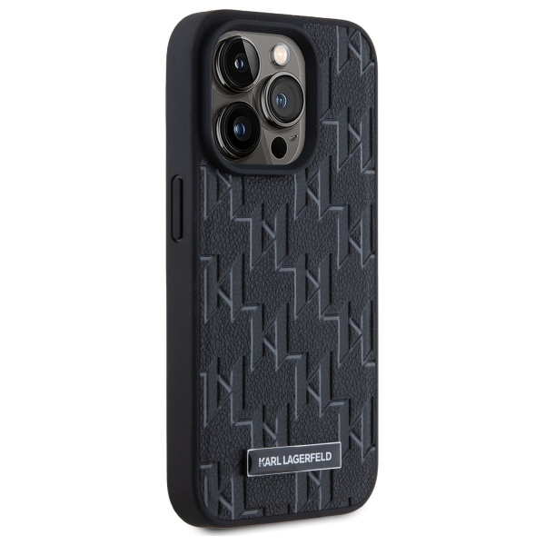 iTok webáruház - Karl Lagerfeld Karl Lagerfeld bőr monogramos, fém logós MagSafe tok iPhone 15 Pro készülékhez (fekete) 4 Karl Lagerfeld Leather Monogram Metal Logo MagSafe iPhone 15 Pro Case (fekete)