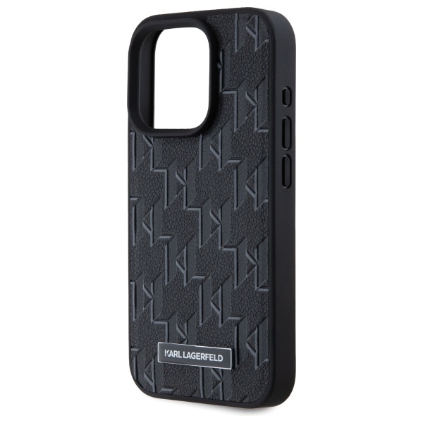 iTok webáruház - Karl Lagerfeld Karl Lagerfeld bőr monogramos, fém logós MagSafe tok iPhone 15 Pro készülékhez (fekete) 6 Karl Lagerfeld Leather Monogram Metal Logo MagSafe iPhone 15 Pro Case (fekete)