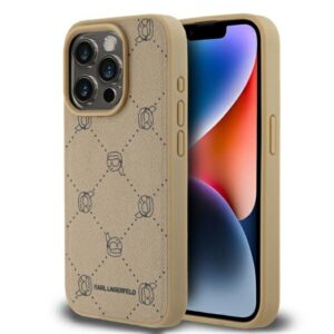 Karl Lagerfeld Magsafe Karl Head tok iPhone 15 Pro készülékhez (bézs)