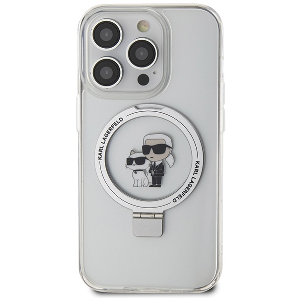iTok webáruház - Karl Lagerfeld Karl Lagerfeld KLHMP15LHMRSKCH iPhone 15 Pro 6,1 hüvelykes tok Ring Stand Karl & Choupette MagSafe – fehér 3 Karl Lagerfeld KLHMP15LHMRSKCH iPhone 15 Pro 6.1" white/white hardcase Ring Stand Karl&Choupette MagSafe