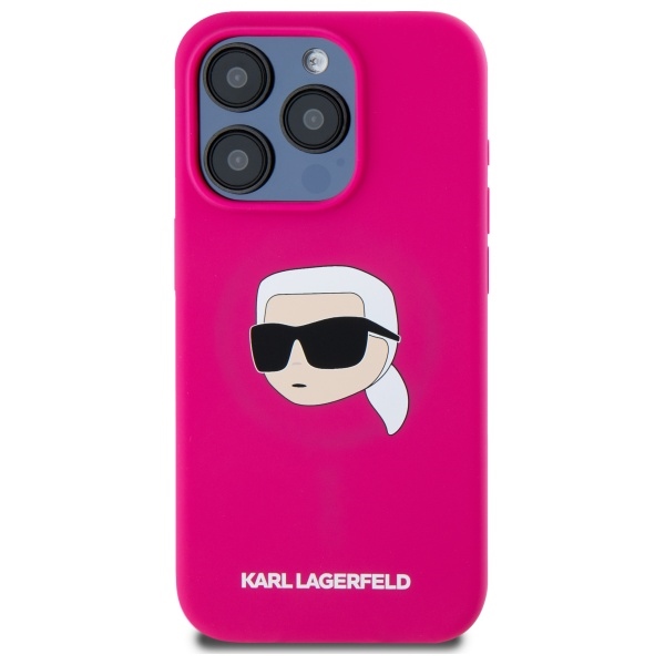 iTok webáruház - Karl Lagerfeld Karl Lagerfeld KLHMP15LSKHPPPLF tok iPhone 15 Pro 6,1 hüvelykes modellhez – fukszia 3 Karl Lagerfeld KLHMP15LSKHPPPLF iPhone 15 Pro 6.1" fuchsia/fuschia hardcase Silicone Karl Head Print MagSafe
