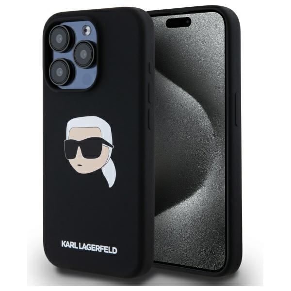 iTok webáruház - Karl Lagerfeld Karl Lagerfeld KLHMP15LSKHPPLK szilikon tok iPhone 15 Pro 6,1" készülékhez – fekete 1 Karl Lagerfeld KLHMP15LSKHPPLK iPhone 15 Pro 6.1" black/black hardcase Silicone Karl Head Print MagSafe