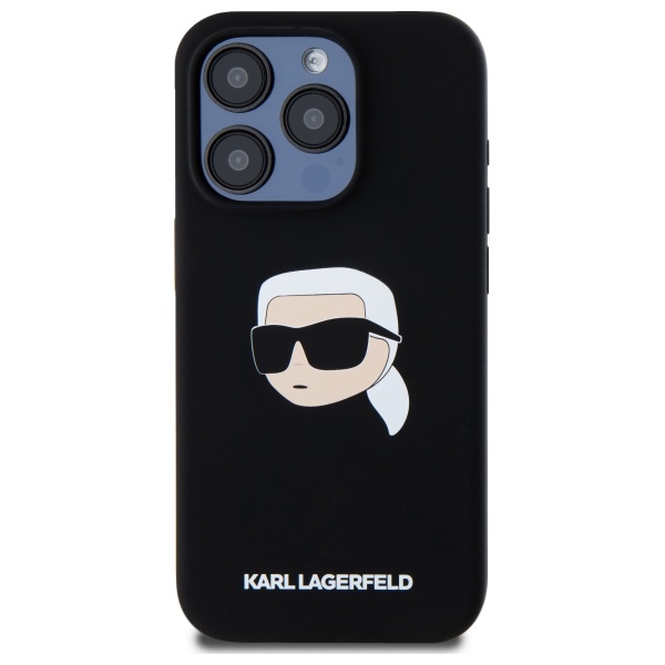 iTok webáruház - Karl Lagerfeld Karl Lagerfeld KLHMP15LSKHPPLK szilikon tok iPhone 15 Pro 6,1" készülékhez – fekete 3 Karl Lagerfeld KLHMP15LSKHPPLK iPhone 15 Pro 6.1" black/black hardcase Silicone Karl Head Print MagSafe