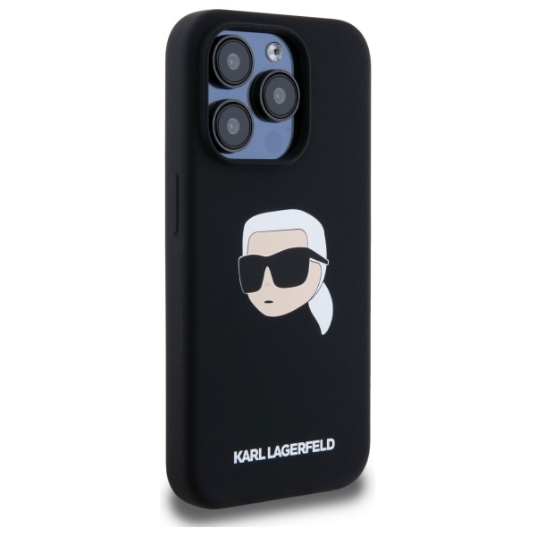 iTok webáruház - Karl Lagerfeld Karl Lagerfeld KLHMP15LSKHPPLK szilikon tok iPhone 15 Pro 6,1" készülékhez – fekete 4 Karl Lagerfeld KLHMP15LSKHPPLK iPhone 15 Pro 6.1" black/black hardcase Silicone Karl Head Print MagSafe