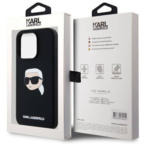 iTok webáruház - Karl Lagerfeld Karl Lagerfeld KLHMP15LSKHPPLK szilikon tok iPhone 15 Pro 6,1" készülékhez – fekete 8 Karl Lagerfeld KLHMP15LSKHPPLK iPhone 15 Pro 6.1" black/black hardcase Silicone Karl Head Print MagSafe