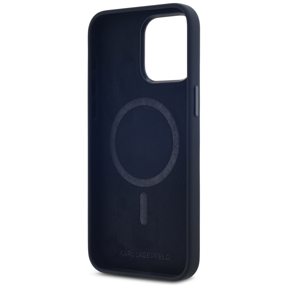 iTok webáruház - Karl Lagerfeld Karl Lagerfeld Silicone Shadow Metal Initial MagSafe tok iPhone 15 Pro készülékhez – fekete 7 Karl Lagerfeld Silicone Shadow Metal Initial MagSafe Case for iPhone 15 Pro Black