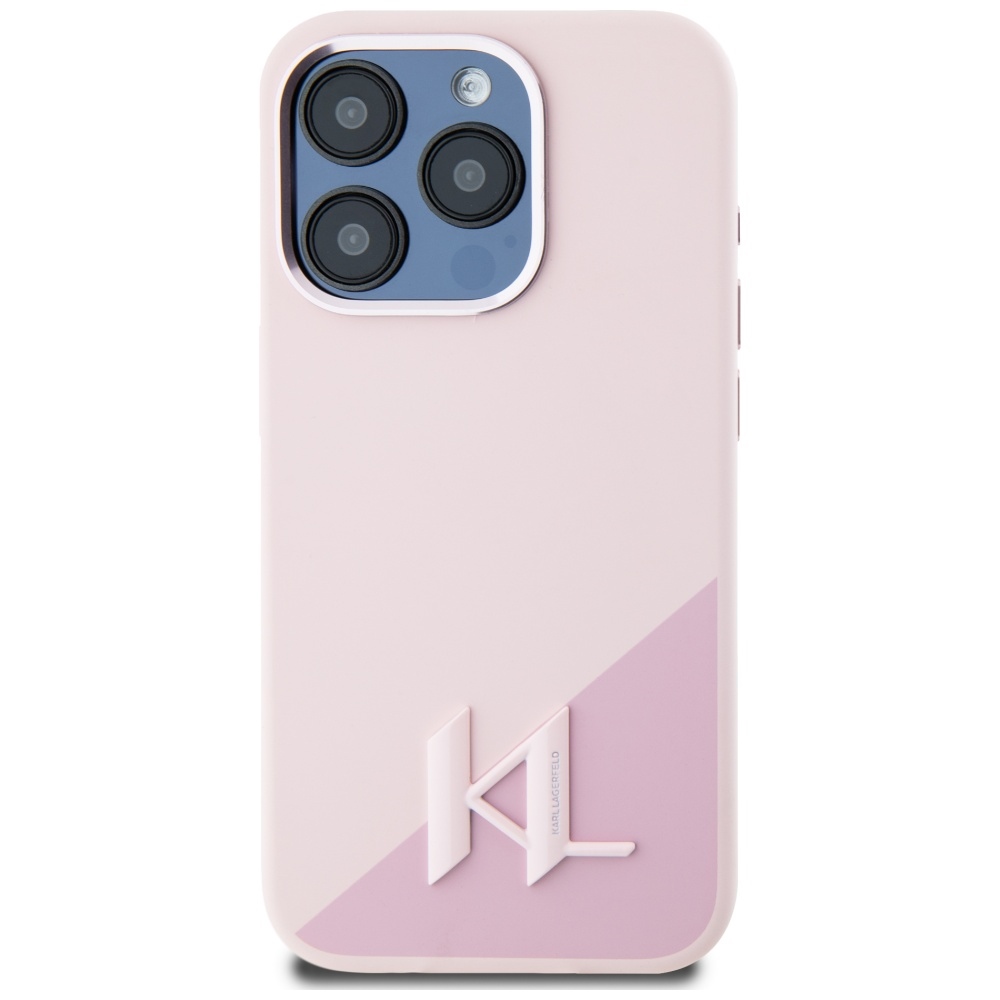 iTok webáruház - Karl Lagerfeld Karl Lagerfeld Silicone Shadow Metal Initial MagSafe Case for iPhone 15 Pro Pink 3 Karl Lagerfeld Silicone Shadow Metal Initial MagSafe Case for iPhone 15 Pro Pink