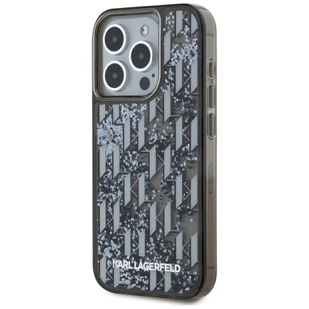 iTok webáruház - Karl Lagerfeld Karl Lagerfeld Liquide Glitter Monogram Gradient tok iPhone 15 Pro készülékhez (fekete) 2 Karl Lagerfeld Liquide Glitter Monogram Gradient iPhone 15 Pro Case (fekete)
