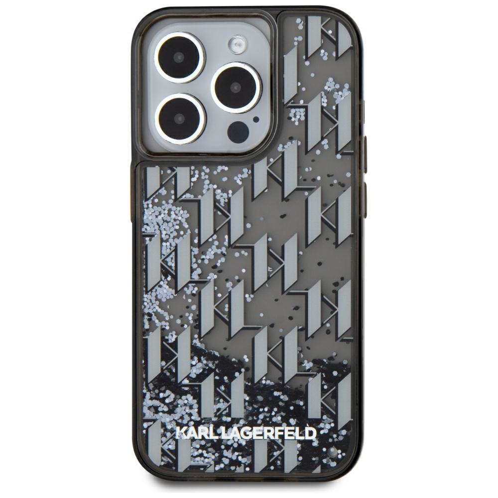 iTok webáruház - Karl Lagerfeld Karl Lagerfeld Liquide Glitter Monogram Gradient tok iPhone 15 Pro készülékhez (fekete) 3 Karl Lagerfeld Liquide Glitter Monogram Gradient iPhone 15 Pro Case (fekete)
