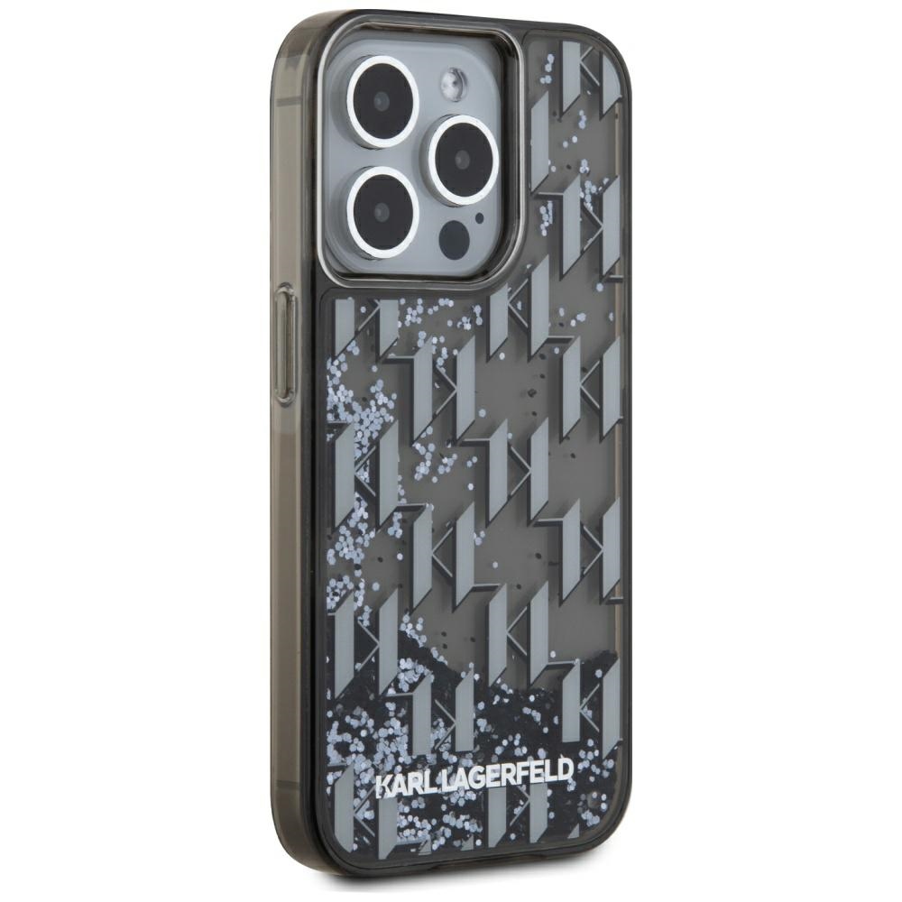 iTok webáruház - Karl Lagerfeld Karl Lagerfeld Liquide Glitter Monogram Gradient tok iPhone 15 Pro készülékhez (fekete) 4 Karl Lagerfeld Liquide Glitter Monogram Gradient iPhone 15 Pro Case (fekete)
