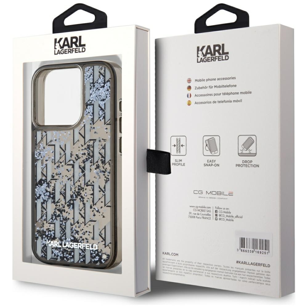 iTok webáruház - Karl Lagerfeld Karl Lagerfeld Liquide Glitter Monogram Gradient tok iPhone 15 Pro készülékhez (fekete) 8 Karl Lagerfeld Liquide Glitter Monogram Gradient iPhone 15 Pro Case (fekete)
