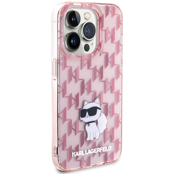 iTok webáruház - Karl Lagerfeld Karl Lagerfeld Monogram Choupette tok iPhone 15 Pro Max készülékhez (rózsaszín) 4 Karl Lagerfeld Monogram Choupette case for iPhone 15 Pro Max (rózsaszín)