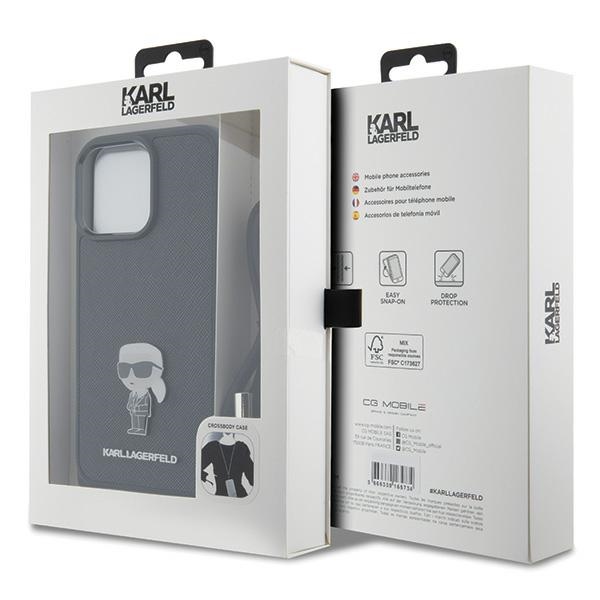 iTok webáruház - Karl Lagerfeld Karl Lagerfeld Crossbody Saffiano Monogram Metal Pin Karl & Choupette tok iPhone 15 Pro Max készülékhez (fekete) 7 Karl Lagerfeld Crossbody Saffiano Monogram Metal Pin Karl & Choupette Case for iPhone 15 Pro Max (fekete)