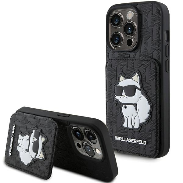 iTok webáruház - Karl Lagerfeld Karl Lagerfeld Saffiano Monogram Choupette kártyatartós és állványos tok iPhone 15 Pro Max készülékhez (fekete) 1 Karl Lagerfeld Saffiano Cardslots and Stand Monogram Choupette Case for iPhone 15 Pro Max (fekete)