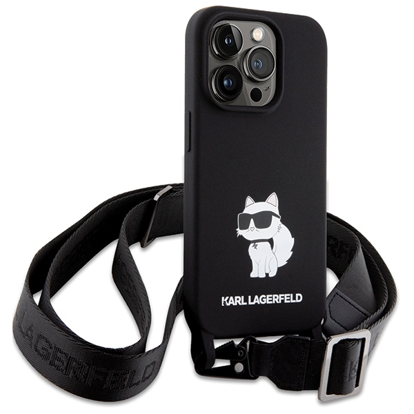 iTok webáruház - Karl Lagerfeld Karl Lagerfeld KLHCP15XSCBSCNK Crossbody Silicone Choupette tok iPhone 15 Pro Max 6,7 hüvelykhez – fekete 3 Karl Lagerfeld KLHCP15XSCBSCNK iPhone 15 Pro Max 6.7" hardcase black/black Crossbody Silicone Choupette