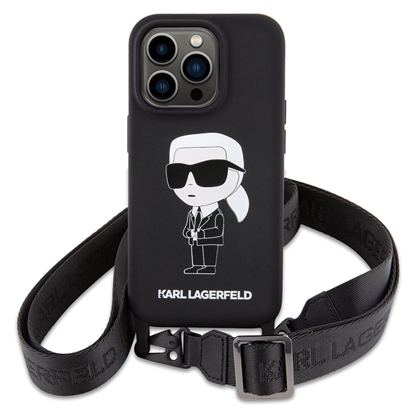 iTok webáruház - Karl Lagerfeld Karl Lagerfeld KLHCP15XSCBSKNK Crossbody Silicone Ikonik tok iPhone 15 Pro Max készülékhez, fekete 2 Karl Lagerfeld KLHCP15XSCBSKNK iPhone 15 Pro Max 6.7" hardcase black/black Crossbody Silicone Ikonik